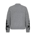 ONLY CARMAKOMA Lisa high neck detail striktrøje - Medium Grey Melange