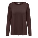 ONLY CARMAKOMA Lonny langærmet basis bluse - Coffee Bean