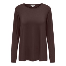 ONLY CARMAKOMA Lonny langærmet basis bluse - Coffee Bean