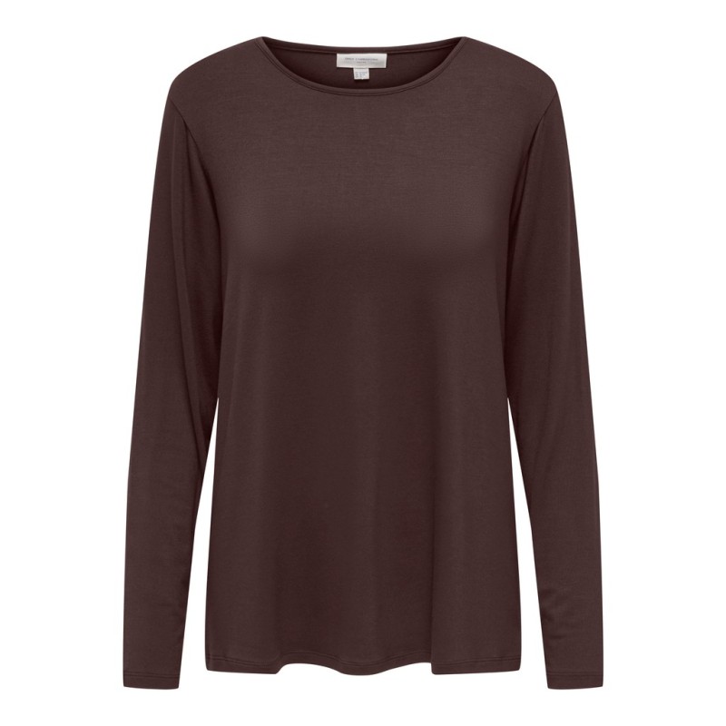 ONLY CARMAKOMA Lonny langærmet basis bluse - Coffee Bean