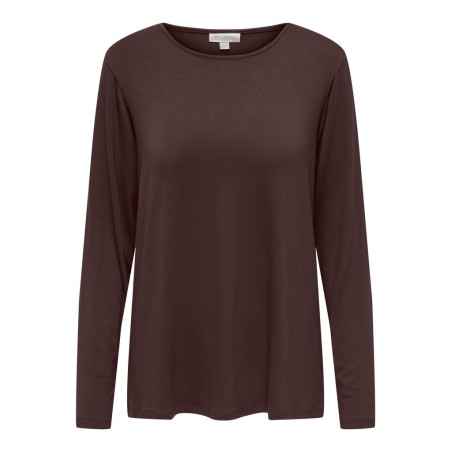 ONLY CARMAKOMA Lonny langærmet basis bluse - Coffee Bean