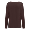 ONLY CARMAKOMA Lonny langærmet basis bluse - Coffee Bean