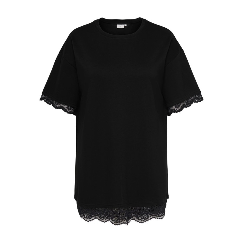 ONLY CARMAKOMA Lise lace mini kjole - Black / Black Lace