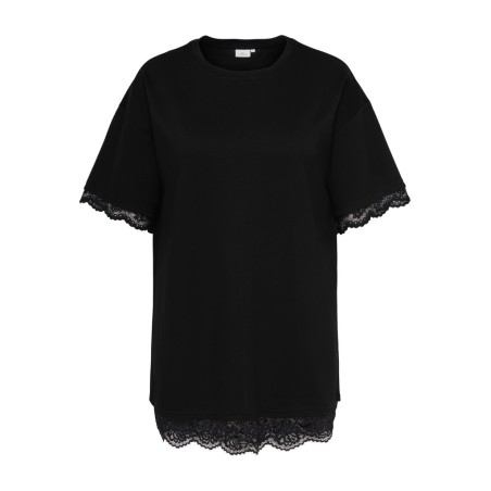 ONLY CARMAKOMA Lise lace mini kjole - Black / Black Lace