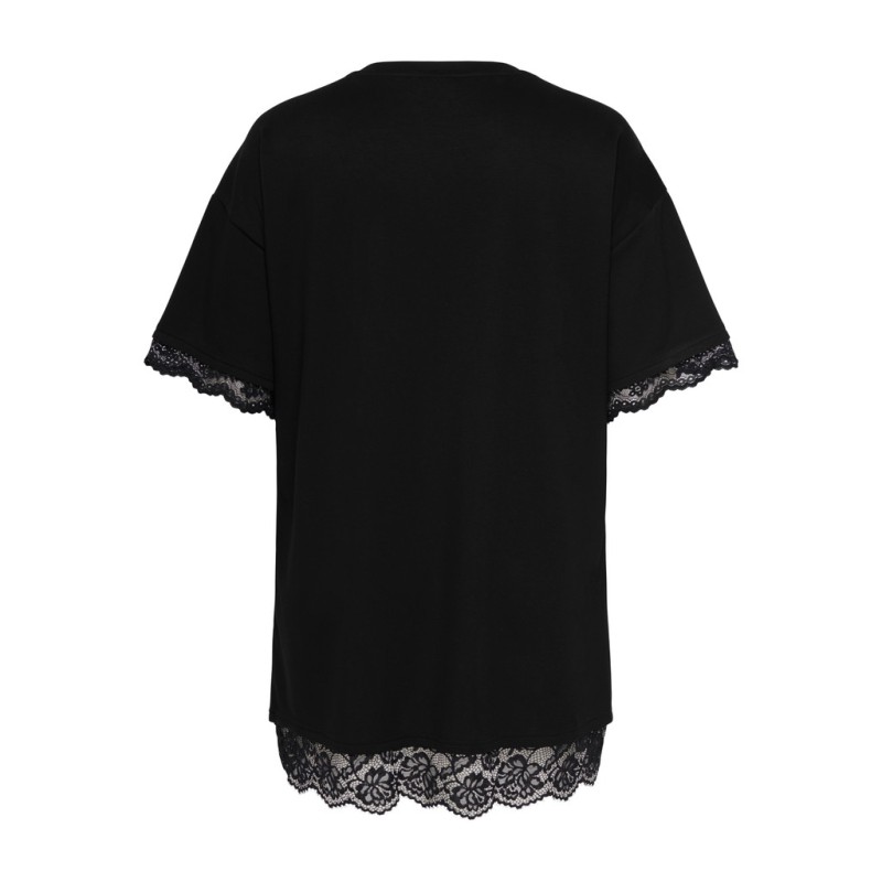 ONLY CARMAKOMA Lise lace mini kjole - Black / Black Lace