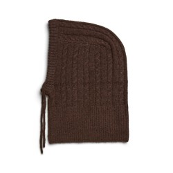 PIECES Nambi cable balaclava - Hot Fudge