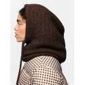 PIECES Nambi cable balaclava - Hot Fudge