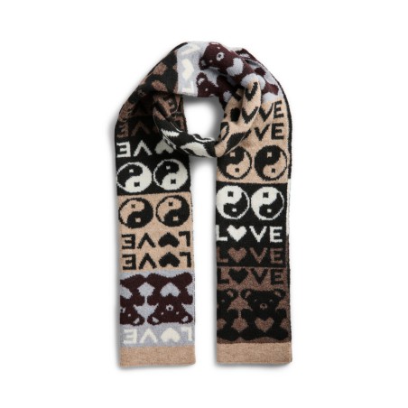PIECES Alisa tørklæde - Greige / Peace - Love - Teddy