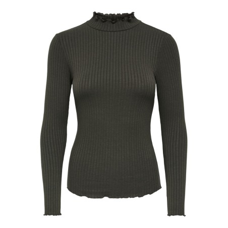 JDY Fransiska langærmet bluse - Black Olive