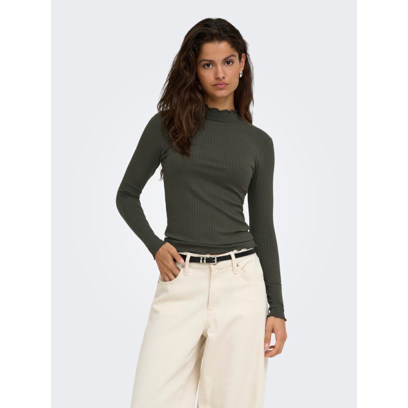 JDY Fransiska langærmet bluse - Black Olive