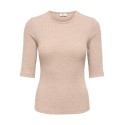 JDY Reno 2/4 rib bluse - Oatmeal / Melange