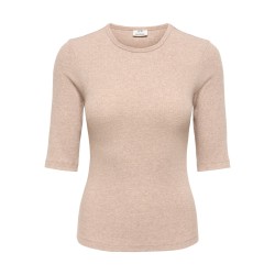 JDY Reno 2/4 rib bluse - Oatmeal / Melange