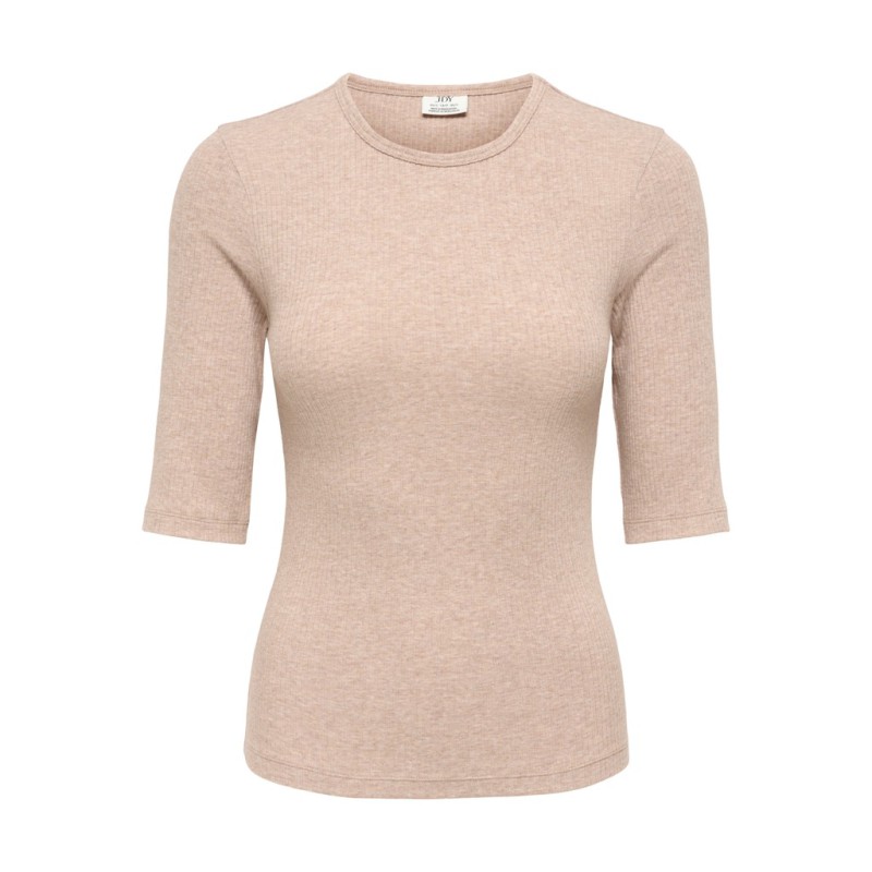 JDY Reno 2/4 rib bluse - Oatmeal / Melange