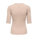 JDY Reno 2/4 rib bluse - Oatmeal / Melange