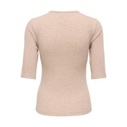 JDY Reno 2/4 rib bluse - Oatmeal / Melange