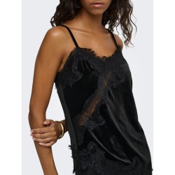JDY Valerie velvet lace top - Black