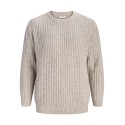JACK & JONES PLUS Jaxon striktrøje - Sea Salt