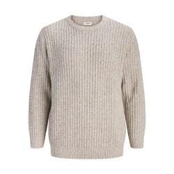 JACK & JONES PLUS Jaxon striktrøje - Sea Salt