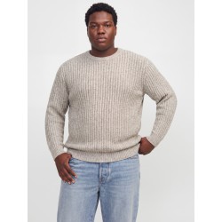 JACK & JONES PLUS Jaxon striktrøje - Sea Salt