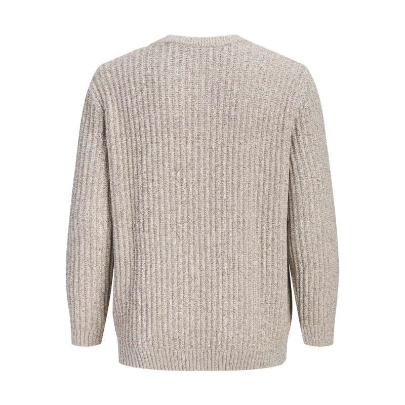 JACK & JONES PLUS Jaxon striktrøje - Sea Salt