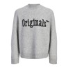 JACK & JONES Montereal ollie jaquard striktrøje - Light Grey Melange