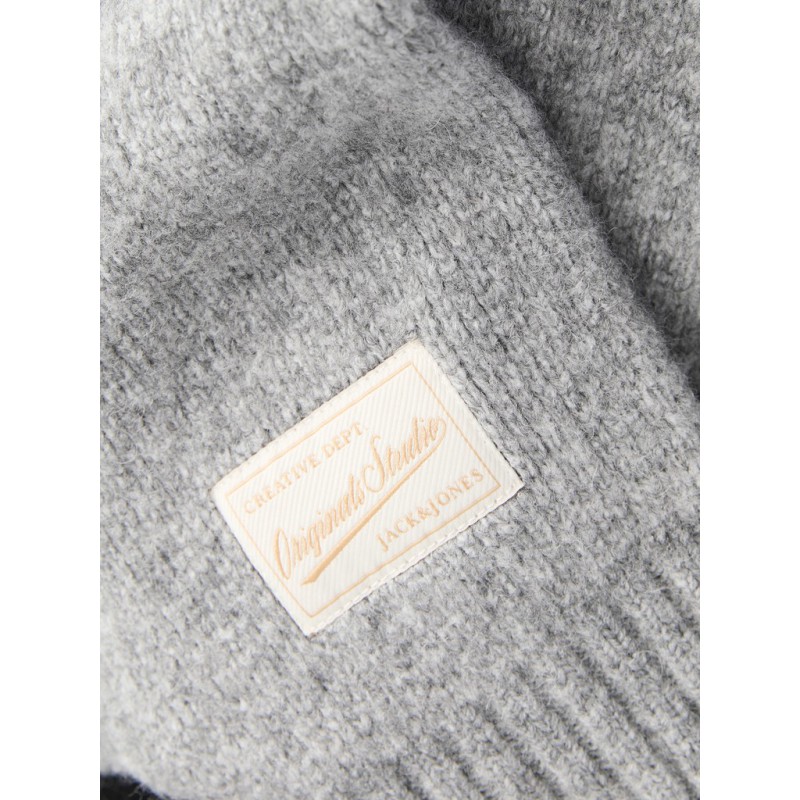 JACK & JONES Montereal ollie jaquard striktrøje - Light Grey Melange