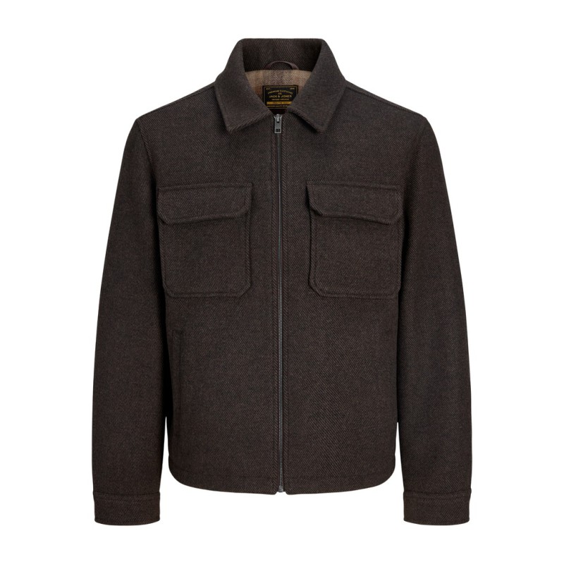 JACK & JONES PLUS Wakefield whool blend jakke - Chocolate Brown / Twill