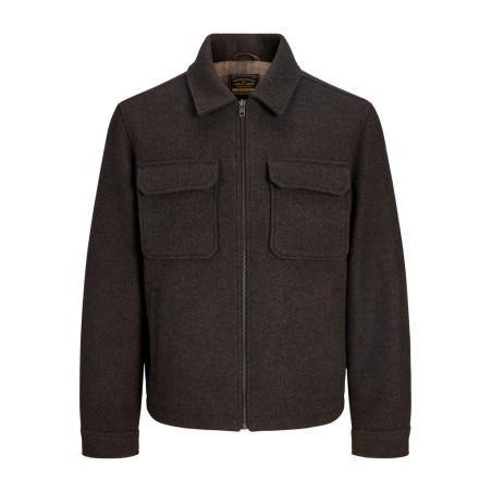 JACK & JONES PLUS Wakefield whool blend jakke - Chocolate Brown / Twill