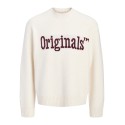 JACK & JONES Montereal ollie jaquard striktrøje - Sea Salt