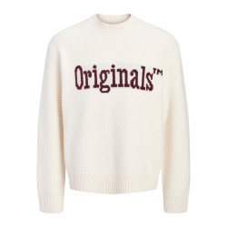 JACK & JONES Montereal ollie jaquard striktrøje - Sea Salt