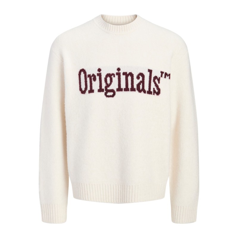 JACK & JONES Montereal ollie jaquard striktrøje - Sea Salt