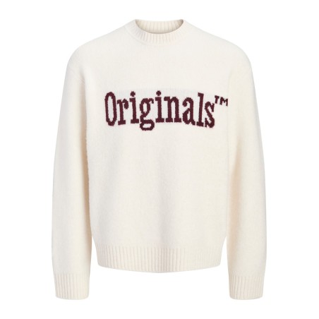 JACK & JONES Montereal ollie jaquard striktrøje - Sea Salt
