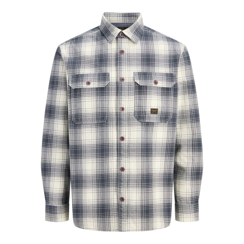 JACK & JONES Luivy check overshirt - Dark Navy