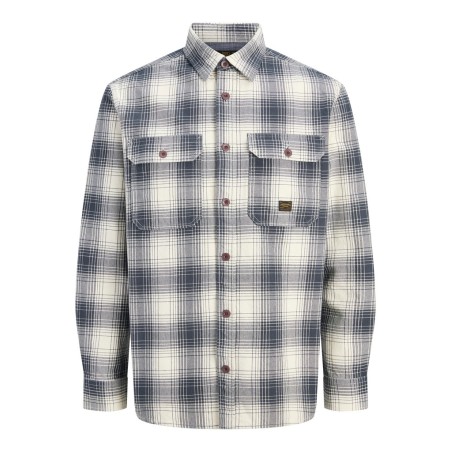 JACK & JONES Luivy check overshirt - Dark Navy