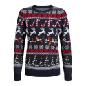 JACK & JONES JUNIOR Xmas santa striktrøje - Navy Blazer / Reindeer