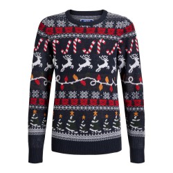 JACK & JONES JUNIOR Xmas santa striktrøje - Navy Blazer / Reindeer