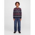 JACK & JONES JUNIOR Xmas santa striktrøje - Navy Blazer / Reindeer