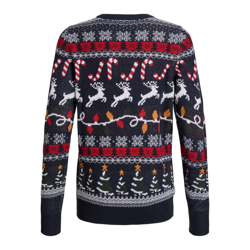 JACK & JONES JUNIOR Xmas santa striktrøje - Navy Blazer / Reindeer