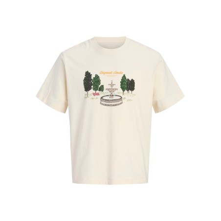 JACK & JONES Norrebro crayon T-shirt -  Antique White