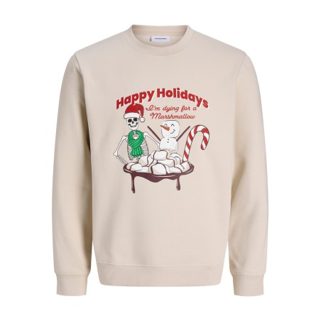 JACK & JONES JUNIOR Merry skull xmas sweatshirt - Moonbeam