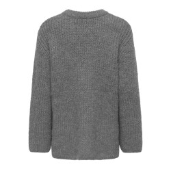 ONLY Maggie lang striktrøje - Medium Grey Melange