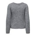 ONLY Maggie cross v-neck striktrøje - Medium Grey Melange