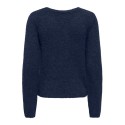 ONLY Maggie cross v-neck striktrøje - Night Sky