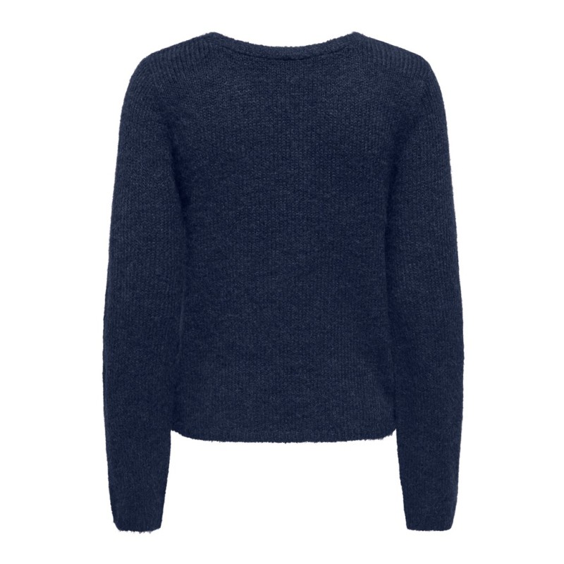 ONLY Maggie cross v-neck striktrøje - Night Sky