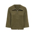 ONLY Maggie 3/4 wide zip strikcardigan - Beech