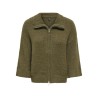 ONLY Maggie 3/4 wide zip strikcardigan - Beech