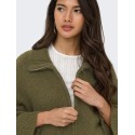 ONLY Maggie 3/4 wide zip strikcardigan - Beech