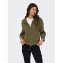 ONLY Maggie 3/4 wide zip strikcardigan - Beech