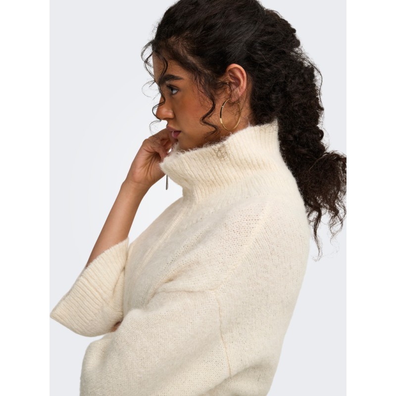 ONLY Maggie 3/4 wide zip strikcardigan - Birch