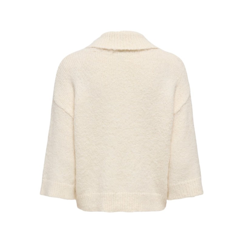 ONLY Maggie 3/4 wide zip strikcardigan - Birch